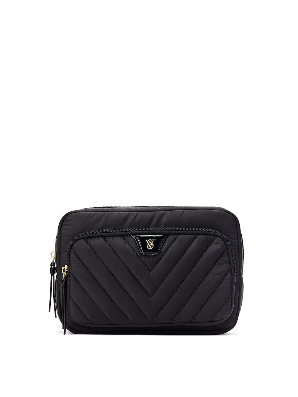 Victoria’s Secret Travel Makeup Pouch Black V-Quilt